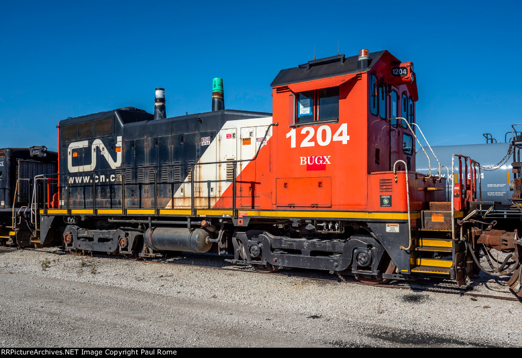 BUGX 1204, EMD SW7RM, ex IC 1204 SW7RM ex IC 9304 EMD SW7 at BRC Clearing Yard